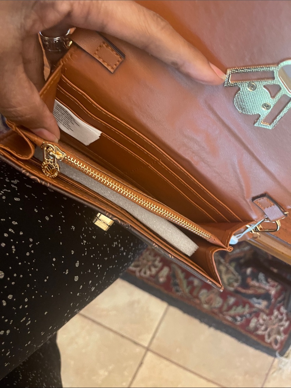 Valentino Orlandi Brown Leather Messenger Bag with Logo Strap - Picture 4 of 5